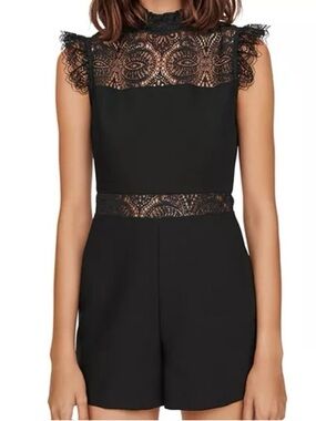 Maje Izona Lace Detail Romper Black Size 36
